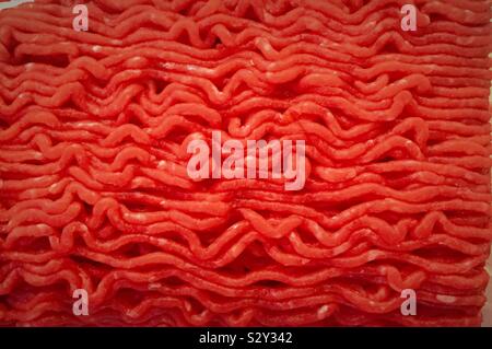 Close up of fresh raw ground beef, USA Stock Photo