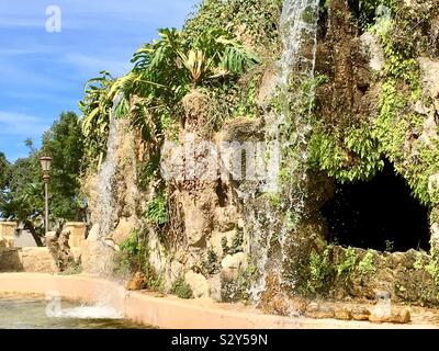 Waterfalls in Parque Genoves, Cadiz, Spain. Stock Photo