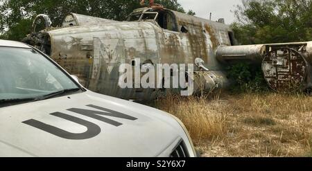 Abandoned Aircraft Nicosia Airport Stock Photo