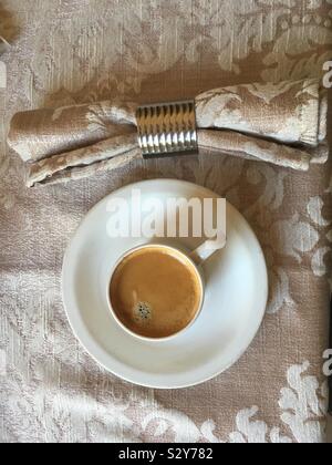 Expresso coffee in small espresso cups Stock Photo