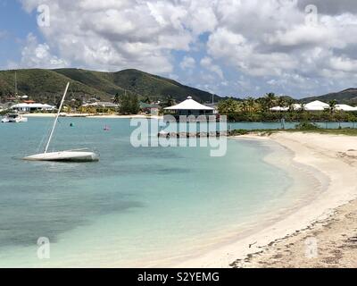 Sunken boat in the Caribbean Stock Photo