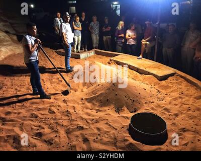 Traditional Zarb at wadi rum desert. Jordan. Stock Photo