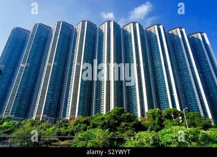 Caribbean coast residential complex in Tung Chung, Hong Kong. Stock Photo