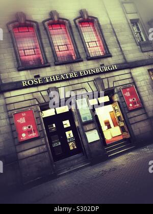 Rose theatre at dusk, Rose street Edinburgh