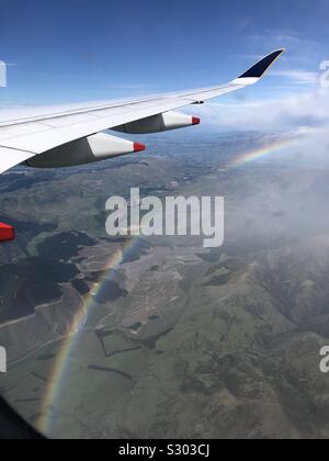 Rainbow in the sky over New Zealand Stock Photo