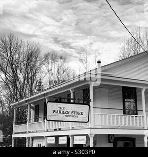 Black and white image of the Warren Store, Warren, Vermont, United States Stock Photo