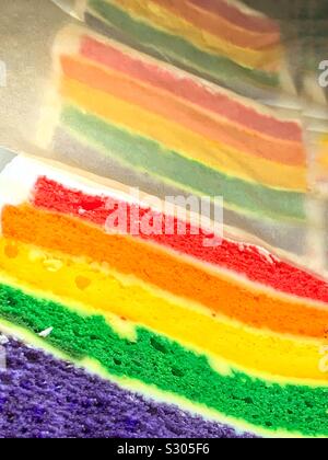 Colorful rainbow cakes on display. #isupport