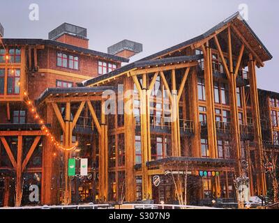 Stowe Adventure Center, Spruce Peak Village, Stowe, Vermont Stock Photo