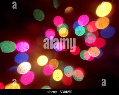 Colorful Christmas light bokeh Stock Photo