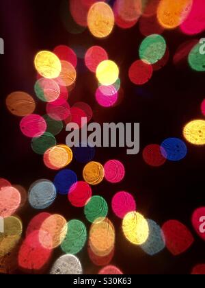 Colorful Christmas light bokeh Stock Photo