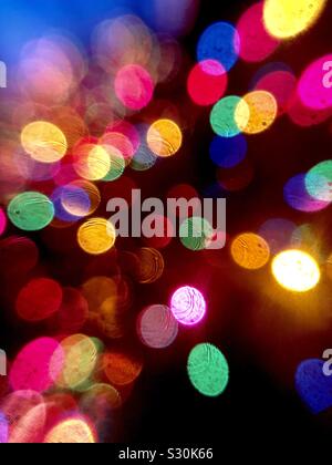 Colorful Christmas light bokeh Stock Photo