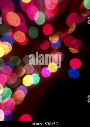 Colorful Christmas light bokeh Stock Photo