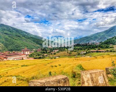 Beautiful Bhutanese landscape. Stock Photo