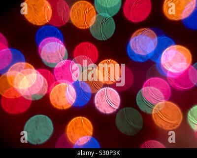 Colorful Christmas light bokeh Stock Photo