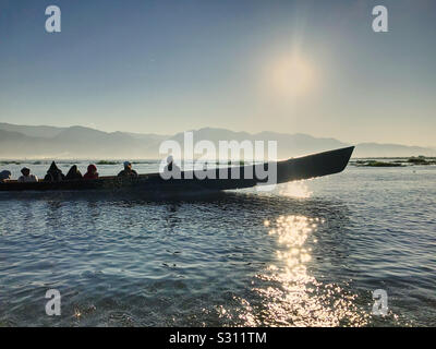 The Inle lake, Shan state, Myanmar, at sunset? Stock Photo