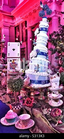 Wonderland Tea Party Decorated Table Stock Photo Alamy
