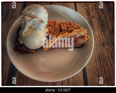 Apple Pie and ice cream. Stock Photo