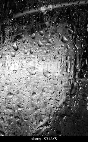 Water drops on the car window Stock Photo