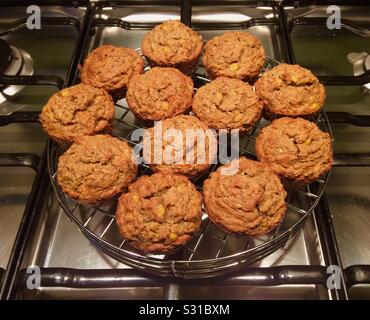 A dozen freshly baked gluten-free muffins. Stock Photo