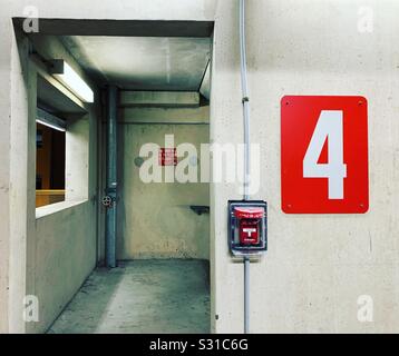 Fourth floor of a garage Stock Photo