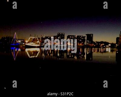 Reflection at Ipswich waterfront Stock Photo