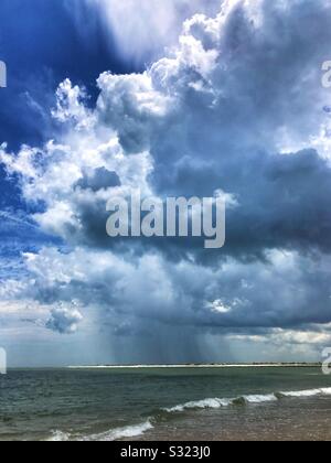 Sun shower over the beach, Vilano Beach, Florida Stock Photo