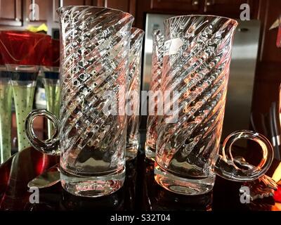 Glasses lit up Stock Photo