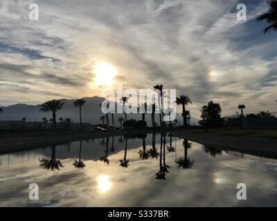 Sunset over Coachella Valley Stock Photo