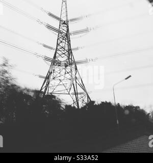 Electricity transmission pylon Stock Photo