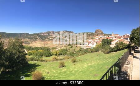 Panoramic view. Huélalo, Serrania de Cuenca Nature Reserve, Castilla La Mancha, Spain. Stock Photo