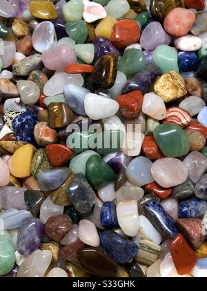 A large variety of tumbled stones Stock Photo
