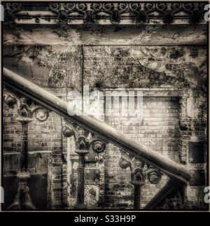 The disused staircase at Peckham Rye train station. Stock Photo