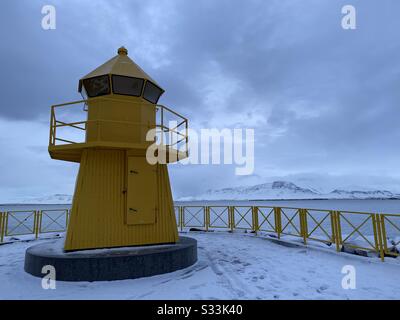 Lighthouse in Iceland Stock Photo
