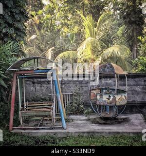 Children's play equipment, Sengkidu, Candidasa, Bali, Indonesia Stock Photo