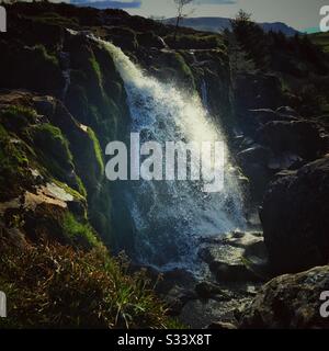 Loup of Fintry waterfall on the river Endrick, Scotland. Stock Photo