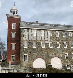 Wilkinson Mill, Old Slater Mill National Historic Landmark, Pawtucket, Rhode Island Stock Photo
