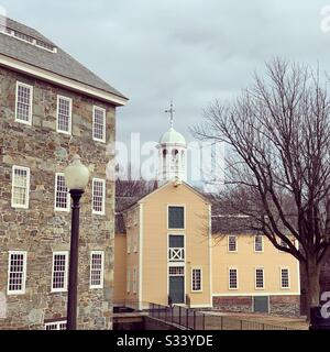 Old Slater Mill National Historic Landmark, Pawtucket, Rhode Island, United States Stock Photo