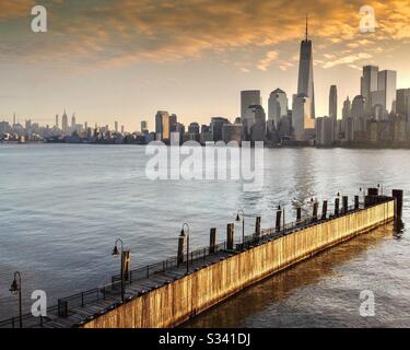 New York city skyline taken at dusk Stock Photo - Alamy