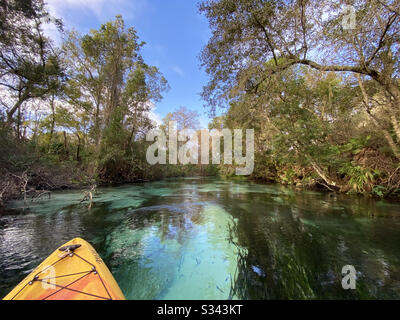 Kayaking Weeki Wachee Springs State Park, Florida Stock Photo
