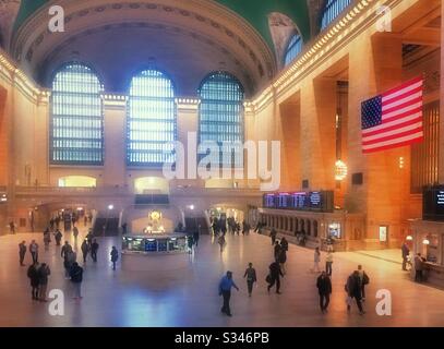 The main concourse of Grand Central terminal is almost empty due to the Covid-19 pandemic, NYC, USA Stock Photo