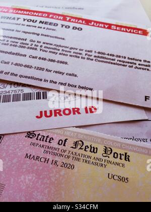 Jury Duty Summons Still Life, New York City, USA Stock Photo - Alamy