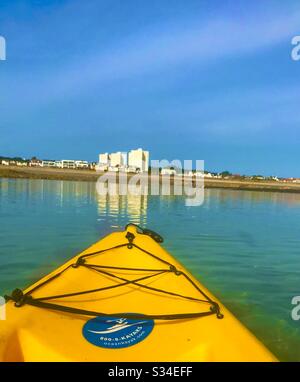 Kayaking in calm waters Stock Photo