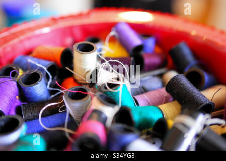 Sewing thread box Stock Photo