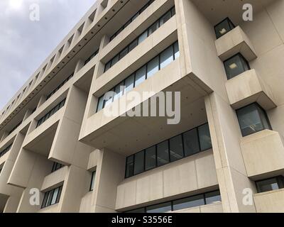 Brutalist architecture of the Edmonton Law Courts Stock Photo