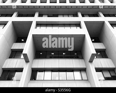 Brutalist architecture of the Edmonton Law Courts Stock Photo