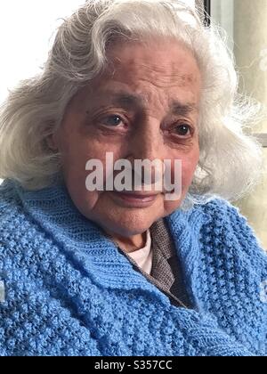 Old lady smiling. Stock Photo