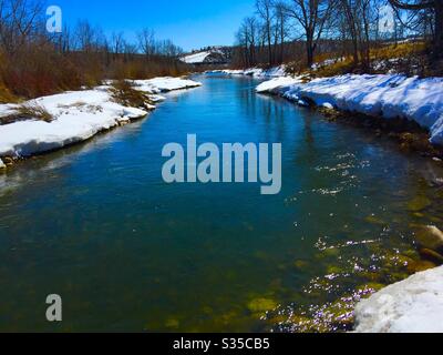 Hill Spring Creek, Matt Kroll Park, Cochrane, Alberta Stock Photo