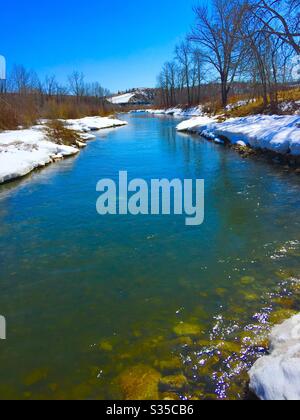 Hill Spring Creek, Matt Kroll Park, Cochrane, Alberta Stock Photo