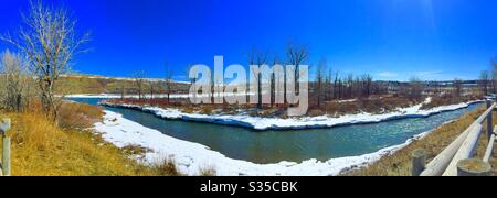 Hill Spring Creek, Matt Kroll Park, Cochrane, Alberta Stock Photo