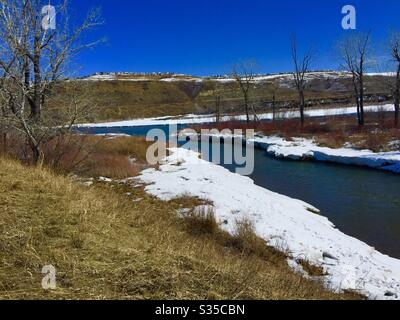 Hill Spring Creek, Matt Kroll Park, Cochrane, Alberta Stock Photo